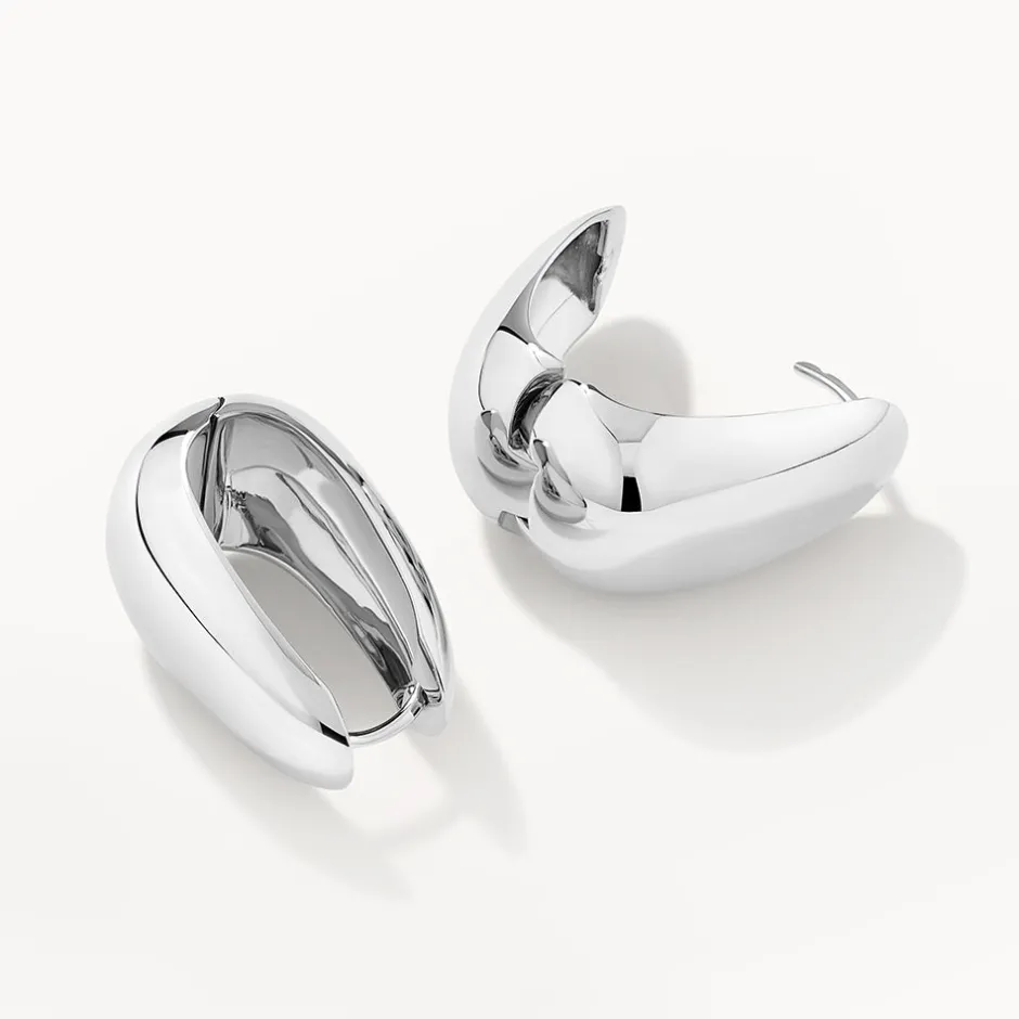 Sale Drop Dome Hoops in Silver Best Selling Gifts | 925 Sterling Silver