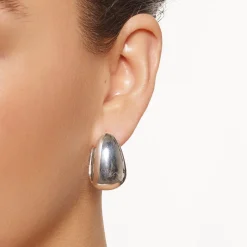 Sale Drop Dome Hoops in Silver Best Selling Gifts | 925 Sterling Silver
