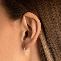 Hot Earring Connector Chain in Silver Bridal Gifts | Best Friend Gifts