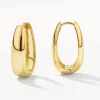 Sale Elongated Dome Hoops in Gold Under $150 | 18k Fine Gold Plated