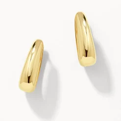 Sale Elongated Dome Hoops in Gold Under $150 | 18k Fine Gold Plated