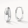 Hot Elongated Dome Hoops in Silver Under $150 | 925 Sterling Silver