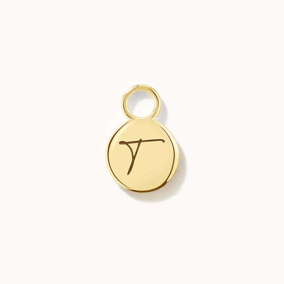 Online Engravable Circle Charm in 10k Gold Engravable Jewellery | 10k Gold