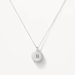 Fashion Engravable Circle Flip Locket Necklace in Silver Best Selling Gifts | Gifts For Her