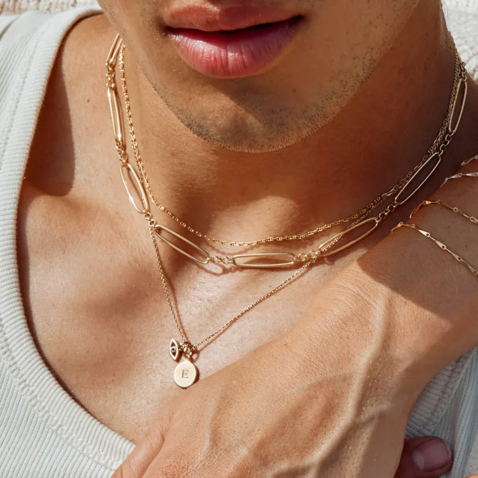 Hot Engravable Evil Eye Necklace in Gold Symbolic Jewellery | Engravable Jewellery