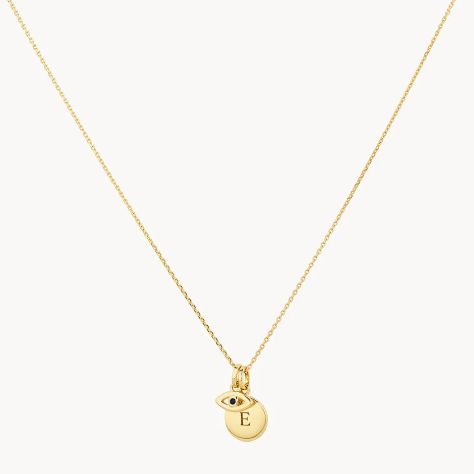 Hot Engravable Evil Eye Necklace in Gold Symbolic Jewellery | Engravable Jewellery