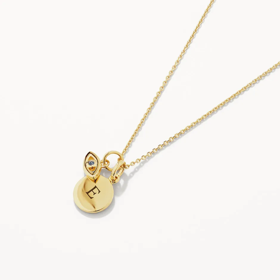 Hot Engravable Evil Eye Necklace in Gold Symbolic Jewellery | Engravable Jewellery