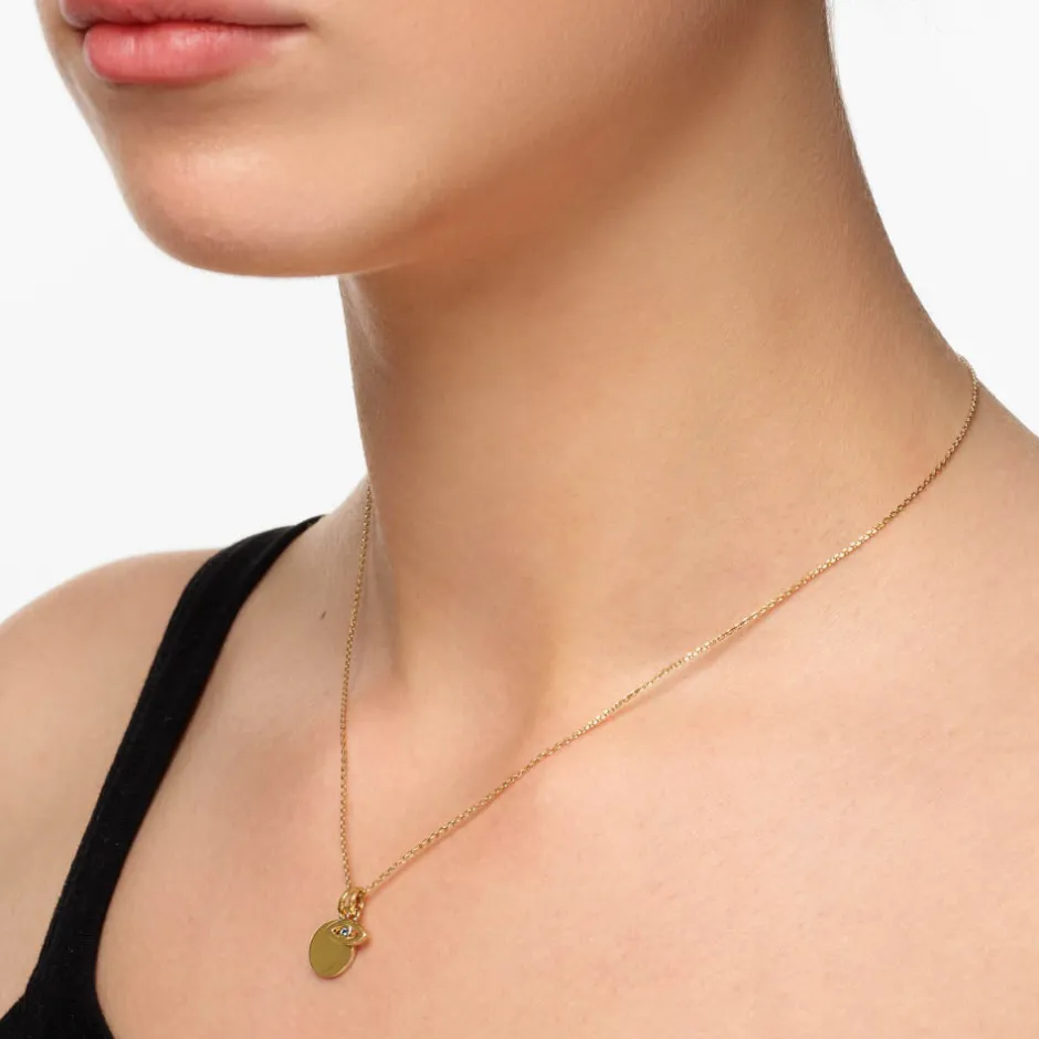 Hot Engravable Evil Eye Necklace in Gold Symbolic Jewellery | Engravable Jewellery