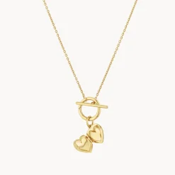 Best Engravable Heart Locket Fob Chain Necklace in Gold Symbolic Jewellery | Engravable Jewellery
