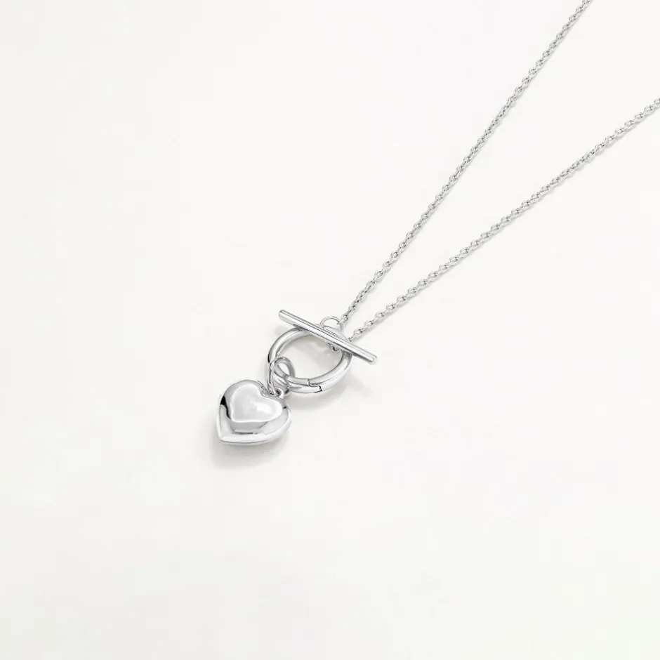 Hot Engravable Heart Locket Fob Chain Necklace in Silver Symbolic Jewellery | Engravable Jewellery