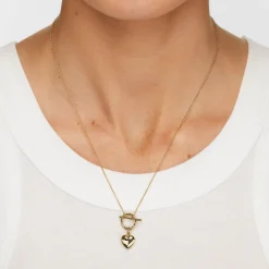 Best Engravable Heart Locket Fob Chain Necklace in Gold Symbolic Jewellery | Engravable Jewellery