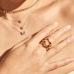 Best Engravable Hexagon Signet Pinky Ring in Gold Gifts For Him | Engravable Jewellery