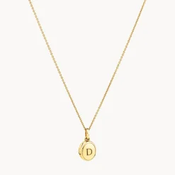 Clearance Engravable Oval Mini Locket Necklace in Gold Best Selling Gifts | Gifts For Her