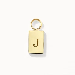 Best Engravable Rectangle Charm in 10k Gold Gifts For Her | Engravable Jewellery