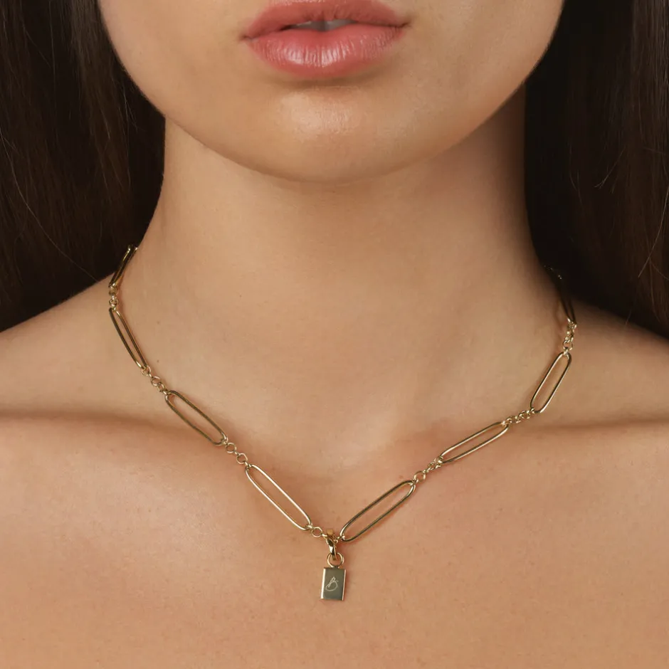 Best Engravable Rectangle Charm in 10k Gold Gifts For Her | Engravable Jewellery