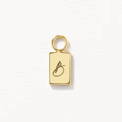 Best Engravable Rectangle Charm in 10k Gold Gifts For Her | Engravable Jewellery