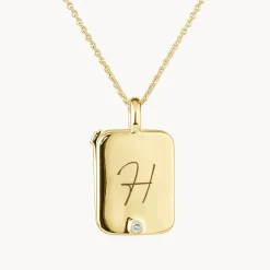 Clearance Engravable Rectangle Flip Locket Necklace in Gold Gifts For Her | Engravable Jewellery