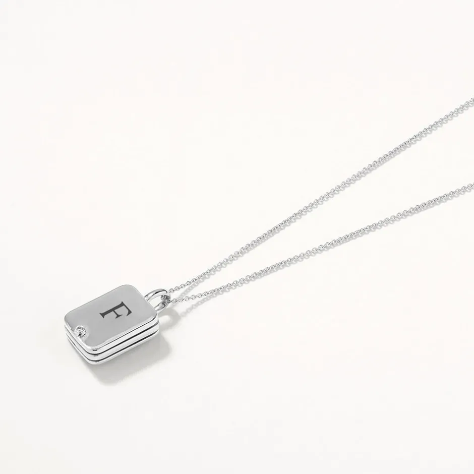 Sale Engravable Rectangle Flip Locket Necklace in Silver Gifts For Her | Engravable Jewellery