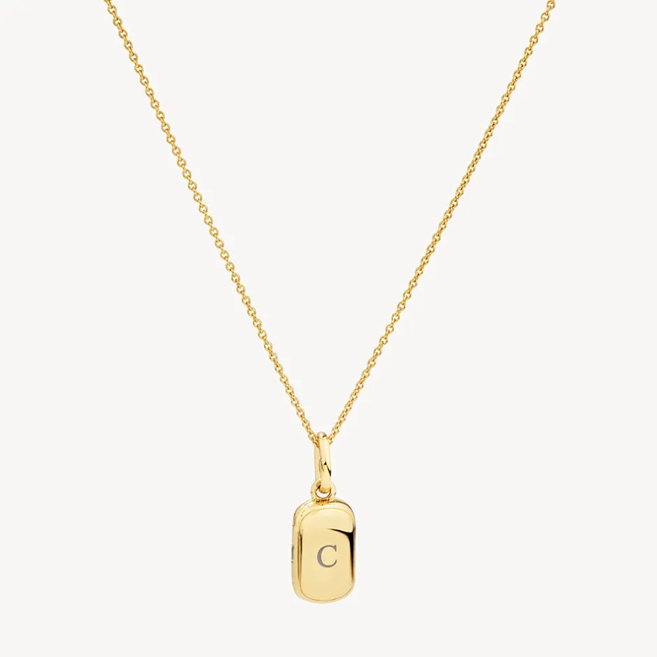 Sale Engravable Rectangle Locket Necklace in Gold Best Selling Gifts | Engravable Jewellery