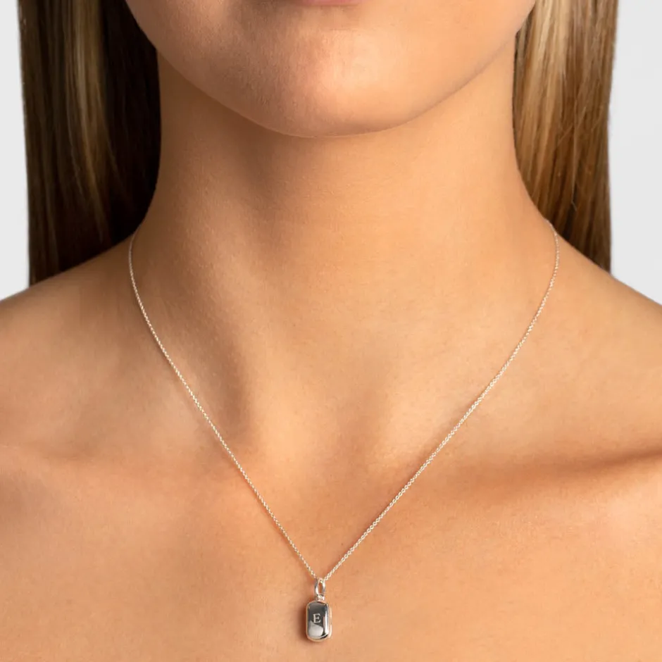 Clearance Engravable Rectangle Locket Necklace in Silver Best Selling Gifts | Engravable Jewellery