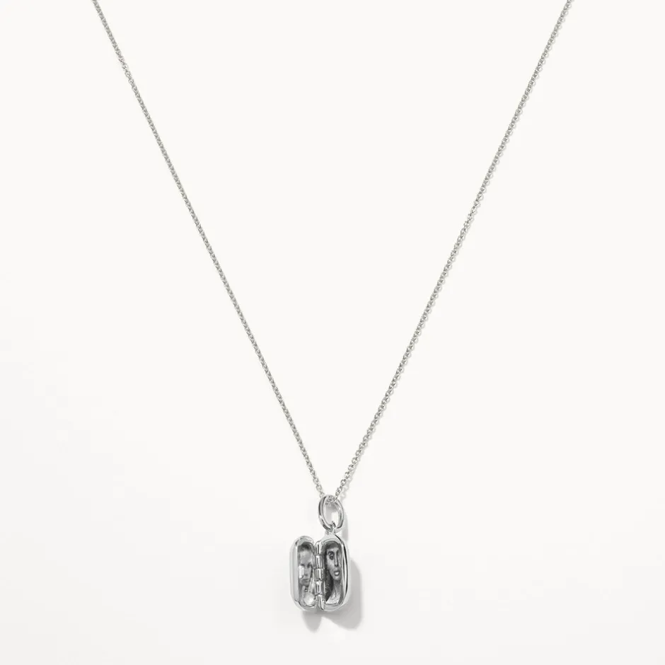 Clearance Engravable Rectangle Locket Necklace in Silver Best Selling Gifts | Engravable Jewellery