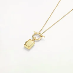 Fashion Engravable Rectangle Locket Fob Chain Necklace in Gold Engravable Jewellery | Locket Jewellery
