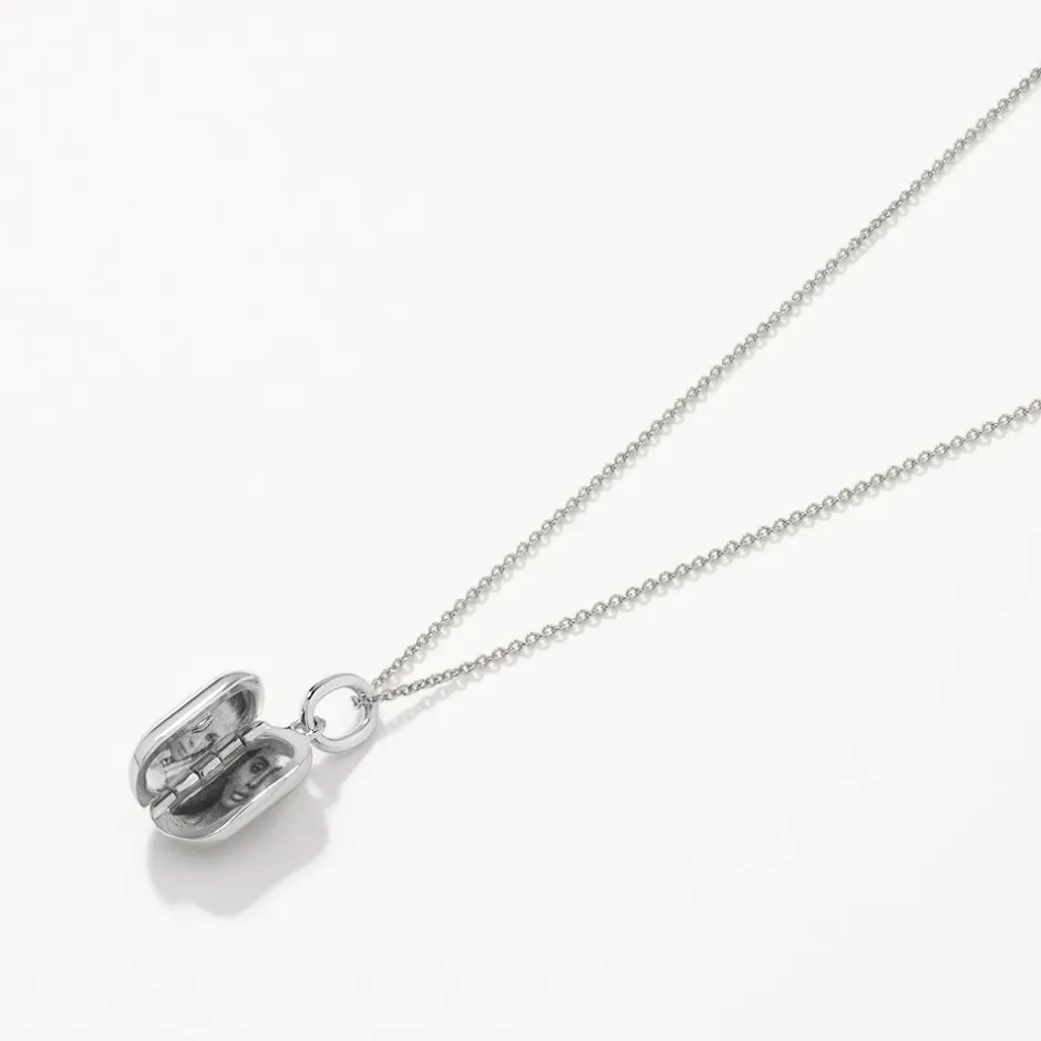 Clearance Engravable Rectangle Locket Necklace in Silver Best Selling Gifts | Engravable Jewellery