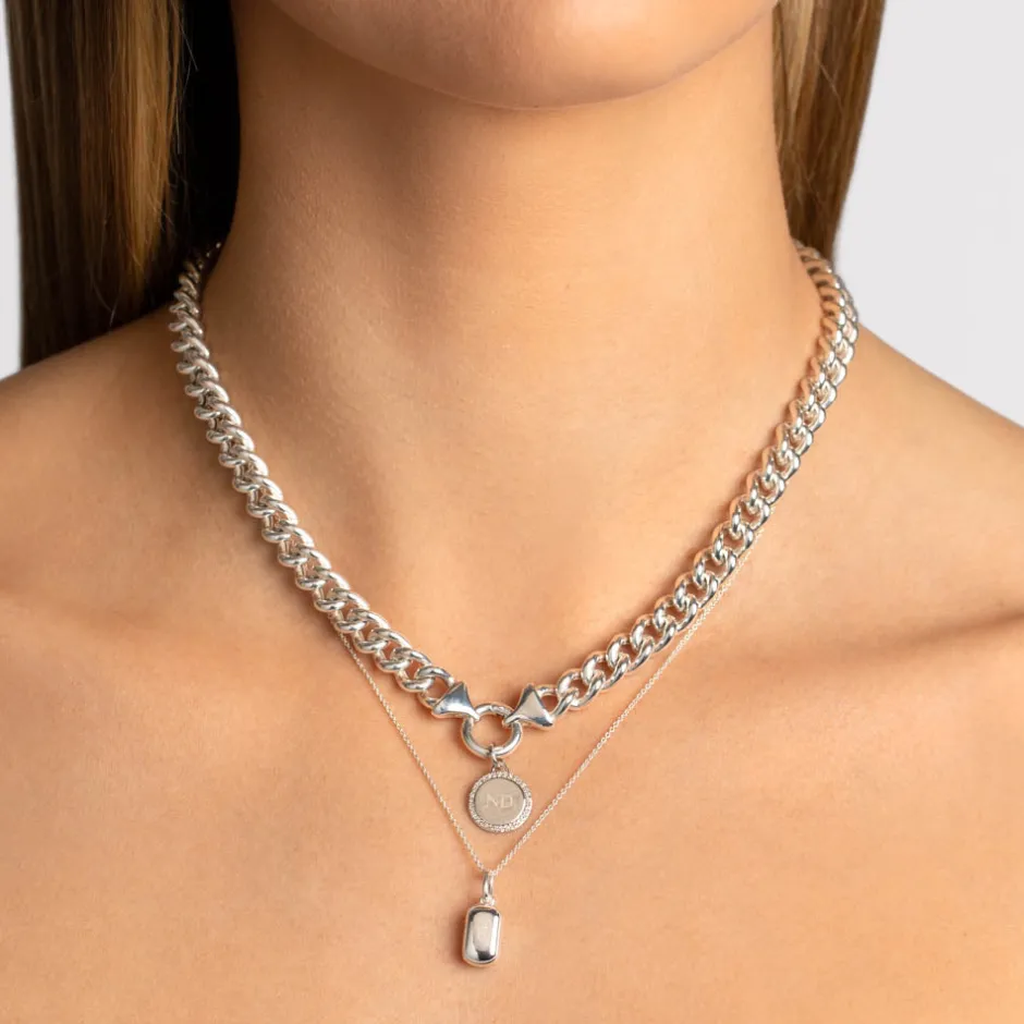 Clearance Engravable Rectangle Locket Necklace in Silver Best Selling Gifts | Engravable Jewellery
