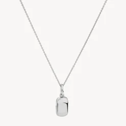 Clearance Engravable Rectangle Locket Necklace in Silver Best Selling Gifts | Engravable Jewellery