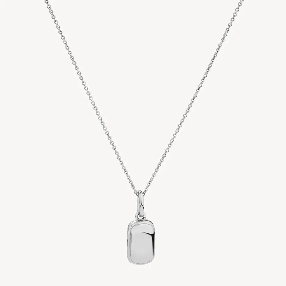 Clearance Engravable Rectangle Locket Necklace in Silver Best Selling Gifts | Engravable Jewellery