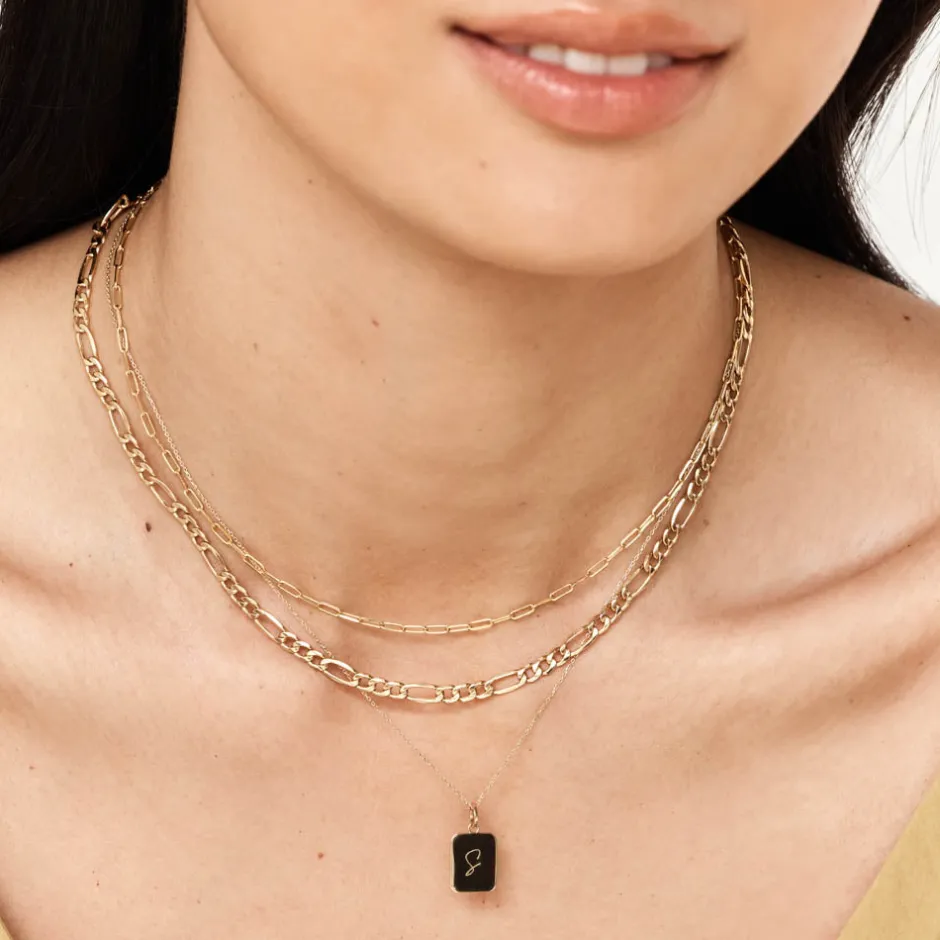 Discount Engravable Rectangle Necklace in 10k Gold Bridal Gifts | Best Friend Gifts
