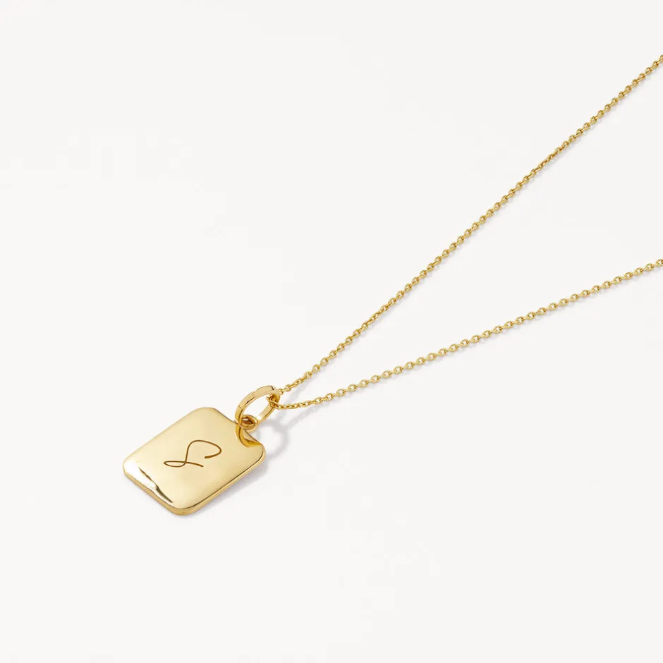 Discount Engravable Rectangle Necklace in 10k Gold Bridal Gifts | Best Friend Gifts