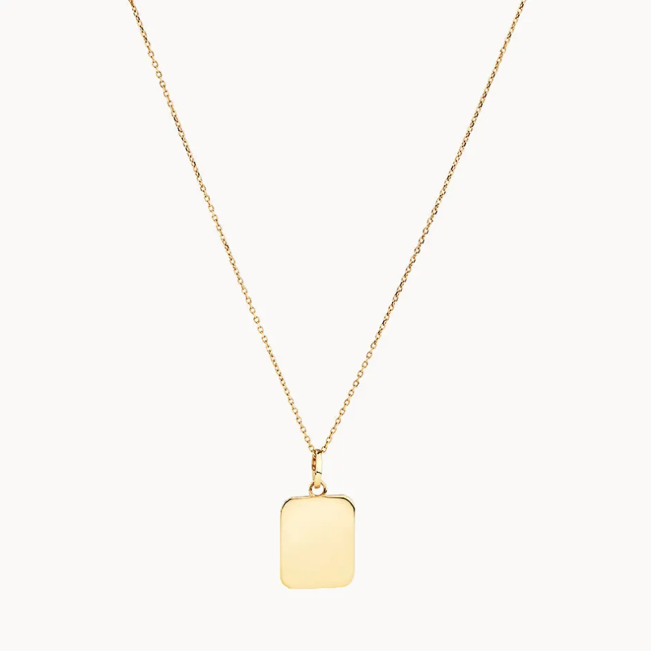 Discount Engravable Rectangle Necklace in 10k Gold Bridal Gifts | Best Friend Gifts