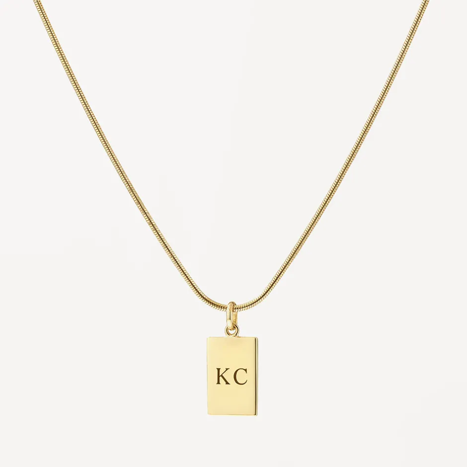 Sale Engravable Rectangle Pendant in Gold Best Selling Gifts | Engravable Jewellery