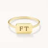 Hot Engravable Rectangle Ring in 10k Gold Bridal Gifts | Best Friend Gifts