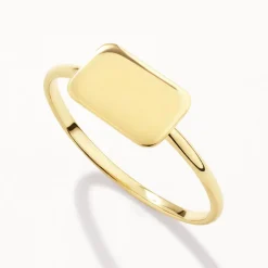 Hot Engravable Rectangle Ring in 10k Gold Bridal Gifts | Best Friend Gifts