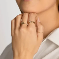 Hot Engravable Rectangle Ring in 10k Gold Bridal Gifts | Best Friend Gifts