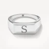 Clearance Engravable Rectangle Signet Pinky Ring in Silver Best Selling Gifts | Engravable Jewellery