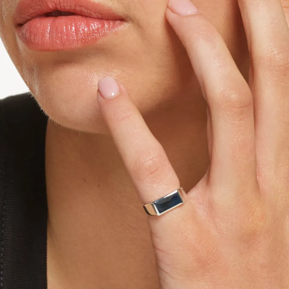 Clearance Engravable Rectangle Signet Pinky Ring in Silver Best Selling Gifts | Engravable Jewellery