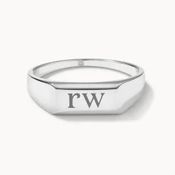 Clearance Engravable Rectangle Signet Pinky Ring in Silver Best Selling Gifts | Engravable Jewellery