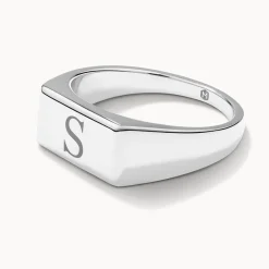 Clearance Engravable Rectangle Signet Pinky Ring in Silver Best Selling Gifts | Engravable Jewellery