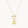 New Engravable Round Locket Fob Chain Necklace in Gold Engravable Jewellery | Locket Jewellery