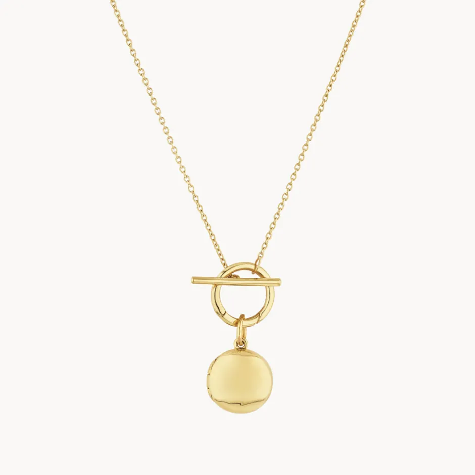 New Engravable Round Locket Fob Chain Necklace in Gold Engravable Jewellery | Locket Jewellery