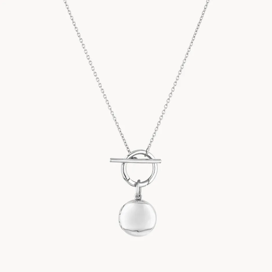 Discount Engravable Round Locket Fob Chain Necklace in Silver Engravable Jewellery | Locket Jewellery