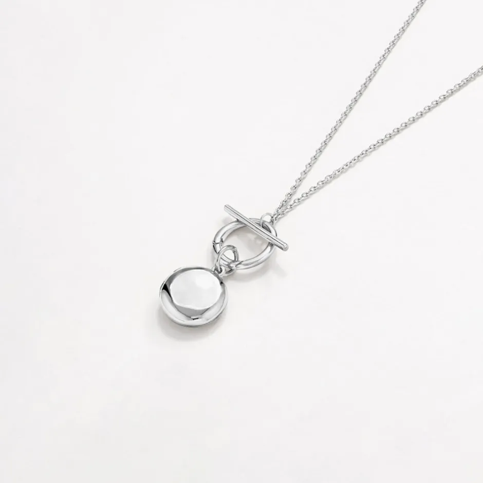 Discount Engravable Round Locket Fob Chain Necklace in Silver Engravable Jewellery | Locket Jewellery