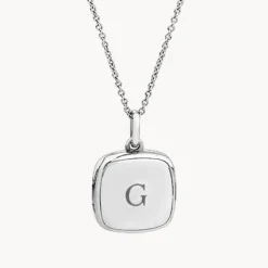 Best Engravable Square Locket Necklace in Silver Best Selling Gifts | Gifts For Her
