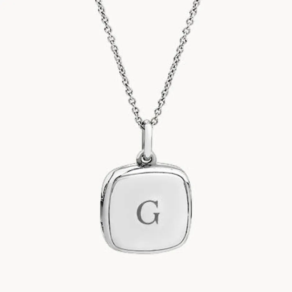 Best Engravable Square Locket Necklace in Silver Best Selling Gifts | Gifts For Her