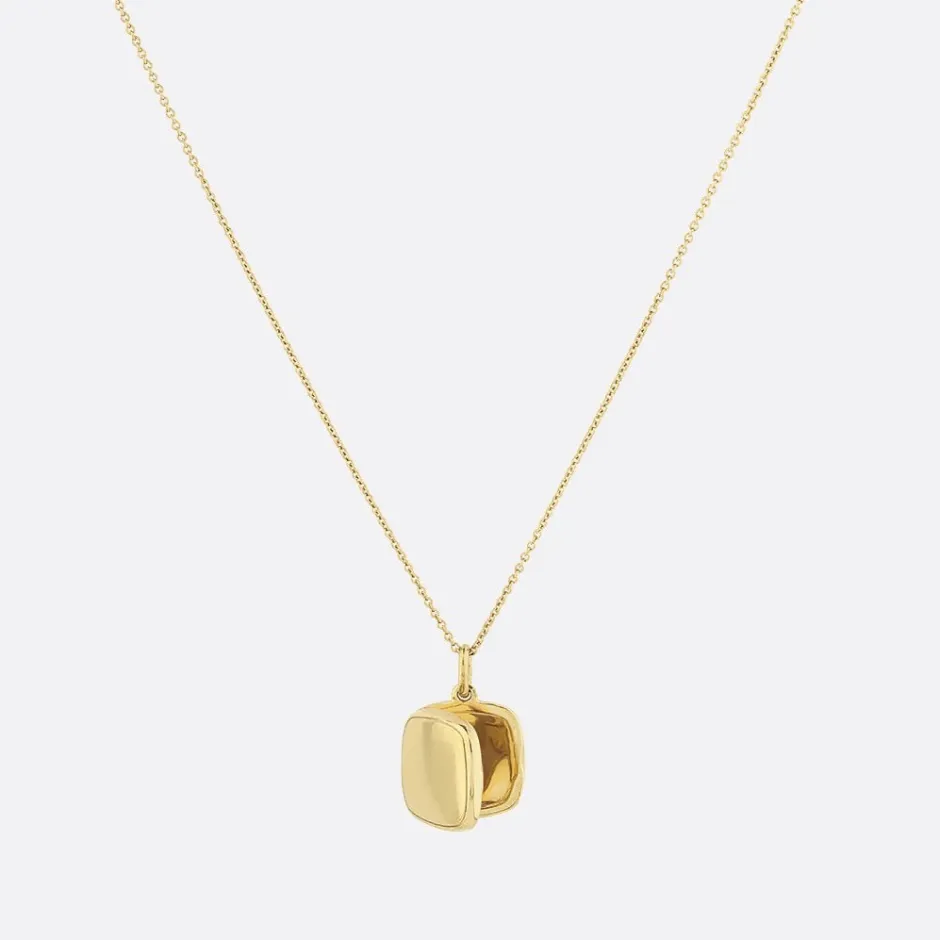 Hot Engravable Square Locket Necklace in Gold Best Selling Gifts | Gifts For Her