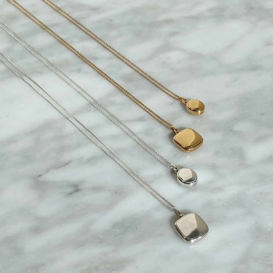 Best Engravable Square Locket Necklace in Silver Best Selling Gifts | Gifts For Her