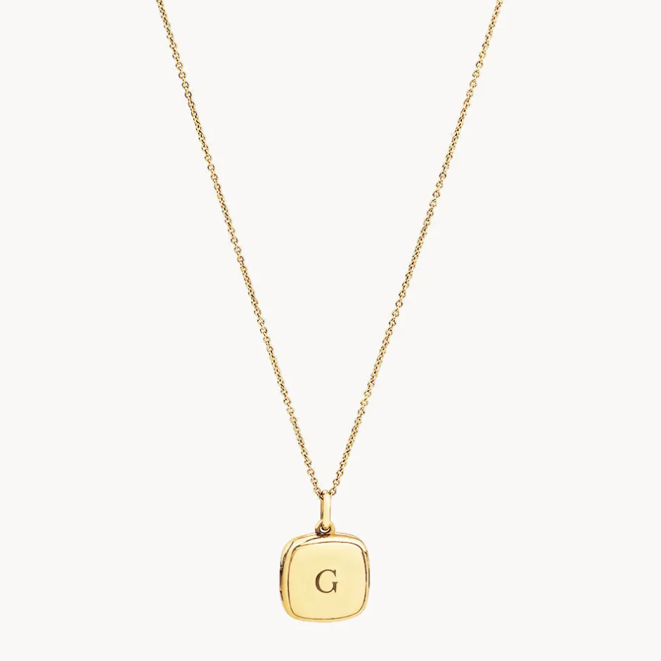 Hot Engravable Square Locket Necklace in Gold Best Selling Gifts | Gifts For Her